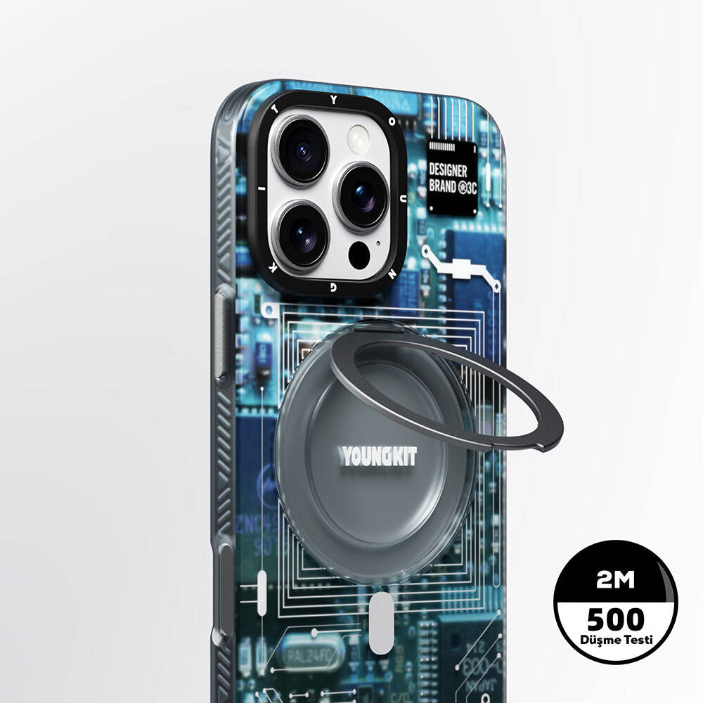 Youngkit 360° Standlı Technology Serisi iPhone 16 Pro Max Magsafe Şarj Özellikli Telefon Kılıfı - 4 Youngkit 360° Standlı Technology Serisi iPhone 16 Pro Max Magsafe Şarj Özellikli Telefon Kılıfı - 4